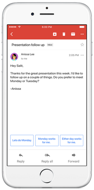 gmail smart reply feature -earthtechy